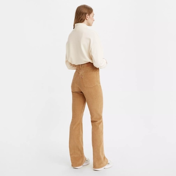 Levi's Ribcage Boot High Rise Tan Corduroy Pants Size 30 - Picture 3 of 16
